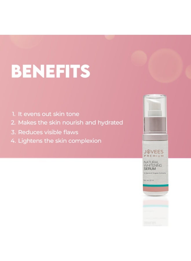 Jovees Premium Natural Whitening Serum | Brightens Dull Skin | Gives Clear And Glowing Skin | Lightweight & Fast Absorbing | Suitable For All Skin Types | 50ml - Image 3